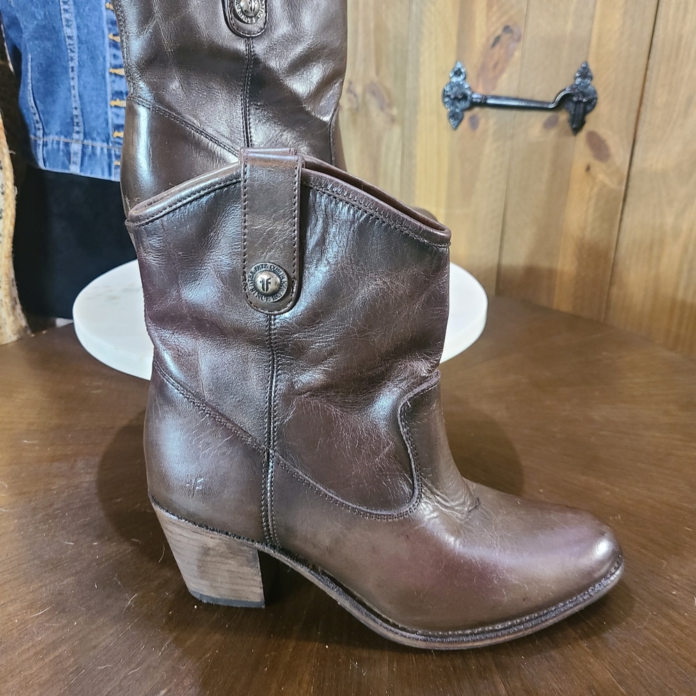 Frye Brown Leather Ankle Boots - Picture 2 of 7